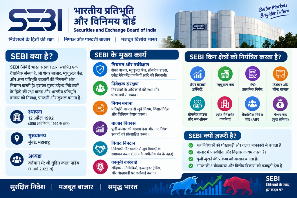 SEBI क्या है और इसके मुख्य कार्य – निवेशकों के हितों की रक्षा